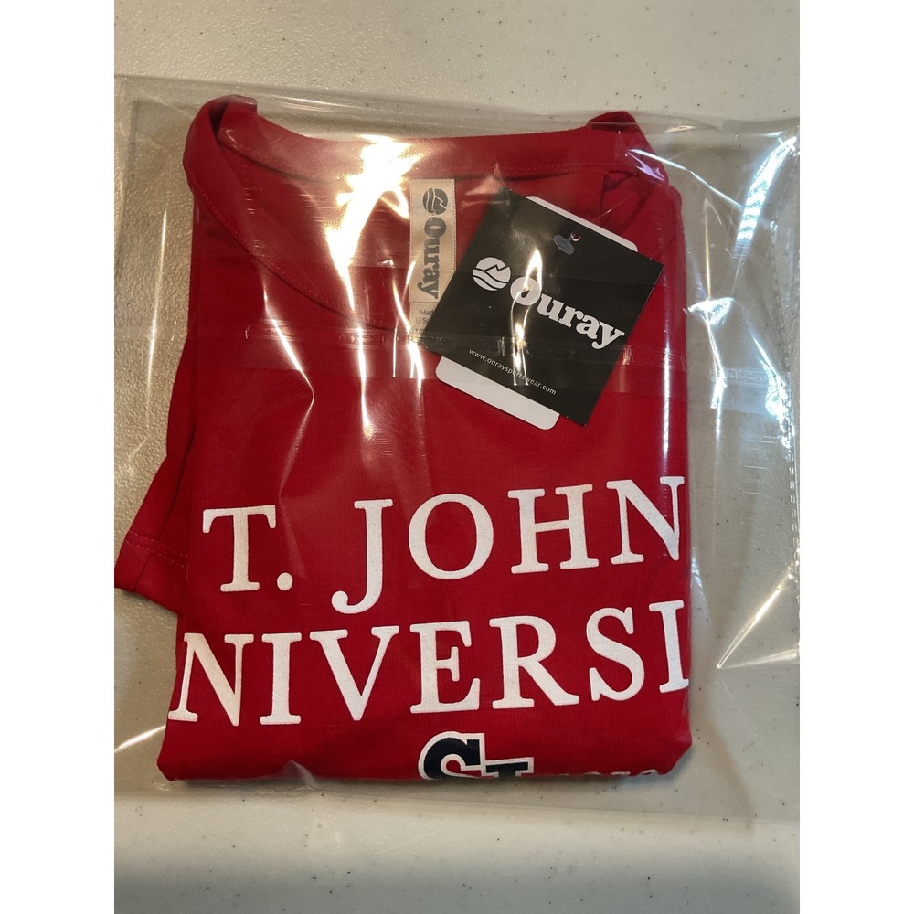 Ouray St Johns University‎ T-Shirt Mens Medium Red Short Sleeve Collegiate NEW